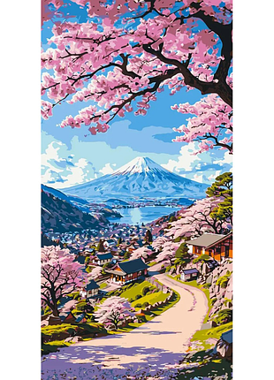Картина за номерами "краса японської сакури" lw5141, 40х80 см