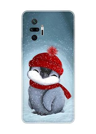 Чохол для xiaomi redmi note 10 pro/10 pro max пінгвіненя у шапочці (принт 157)