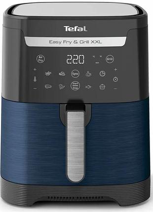Мультипіч tefal easyfry&grill xxl, 1830вт, чаша-6.5л, сенсорне керув., 8 програм, пластик, чорно-синій