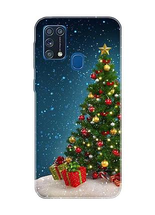 Чехол на samsung galaxy m31 ёлка с подарками (новогодний принт 159)