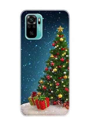 Чохол на xiaomi redmi note 10 / note 10s ялинка з подарунками (новорічний принт 159)