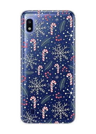 Прозорий чохол на samsung galaxy a10 (2019) a105 новорічний фон (принт 199)