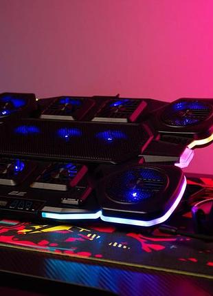 Подставка для ноутбука 2e gaming cpg-011, до 17.3", 1xusb-a, 1xusb-c, lcd, rgb, черный 3