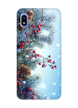 Чехол на samsung galaxy a10 (2019) a105 :: зимний фон (новогодний принт 167)