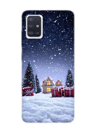 Чохол на samsung galaxy a71/a715 святковий вечір (новорічний принт 165)