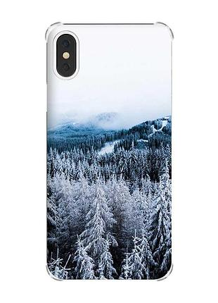 Чохол з потовщеними кутами на iphone x/xs :: зимовий ліс (принт 164)