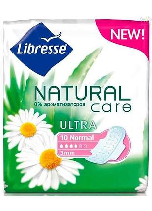 Прокладки гігієнічні 10 шт/4 кр. (natural care ultra clip normal) тм libresse