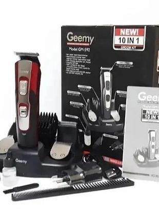 Машинка для стрижки волос gemei gm-592 10 в 1, электробритва, триммер