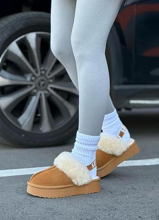 Угги женские без пятки коричневые на утолщеной подошве ugg 41