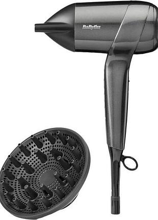 Фен babyliss titanium shine, 1600вт, 3 режими, іонізація, хол. обдув, 2 насадки, темно-сірий