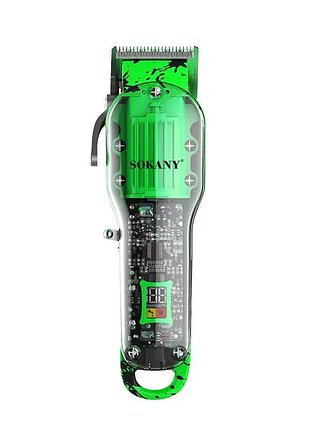 Машинка для стрижки волос sokany аккумуляторная с 8 насадками зелёный sk-lf-9970