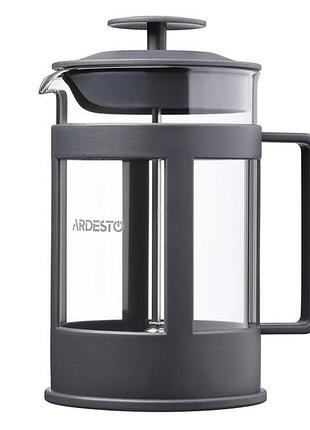 Френч-прес ardesto fresh, 800 мл, сірий, пластик, скло