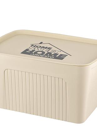Ящик з кришкою для зберігання ardesto 45.5х31х24.5см, 23л, пластик pp, бежевий
