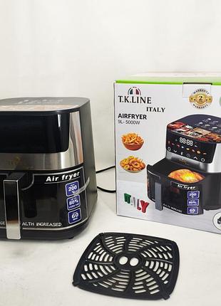 Фритюрниця для повітряної фритюрниці t.k.line tk00276 9л 5000вт, безолійна фритюрниця з таймером qz-16