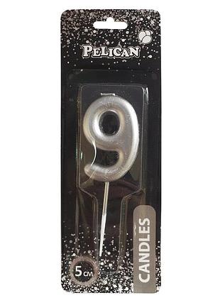 Свеча для торта pelican "срибло 5см