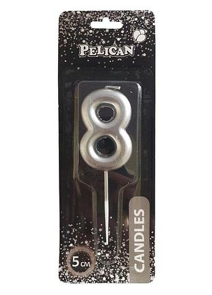 Свеча для торта pelican "срибло 5см