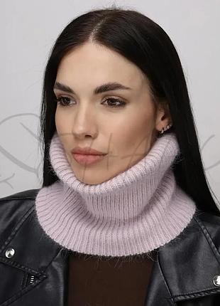 Снуд женский ангоровый одинарный без подкладки leks париж светло-лиловый