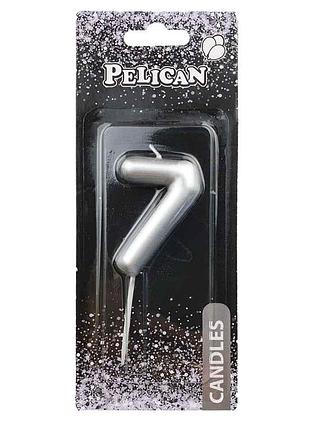 Свеча для торта pelican "срибло 6см