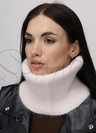 Снуд женский ангоровый одинарный без подкладки leks париж кремовый