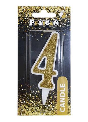 Свеча для торта цифра " золото 7см,tm pelican