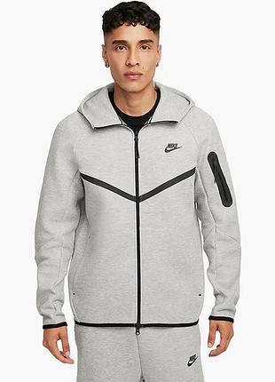 Толстовка чоловіча nike tech full-zip windrunner hoodie grey hv0949-063
