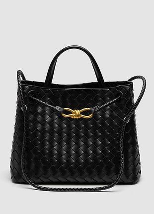 💎 bottega veneta andiamo bag black (з тисненням на фурнітурі)