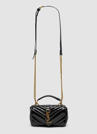💎 saint laurent college mini quilted crossbody bag black