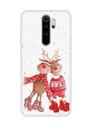 Чехол на xiaomi redmi note 8 pro :: весёлые олени (новогодний принт 150)