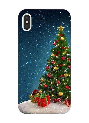 Чехол на iphone xs max :: ёлка с подарками (новогодний принт 159)