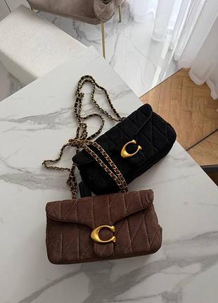 Сумка для жінок coach pillow tabby, чорна та коричнева