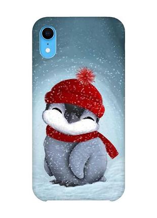 Чехол на iphone xr :: пингвинёнок в шапочке (новогодний принт 157)