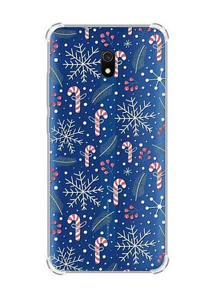 Чохол з потовщеними кутами на xiaomi redmi 8a новорічний фон (принт 199)