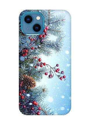 Чохол для iphone 13 mini зимовий фон (новорічний принт 167)