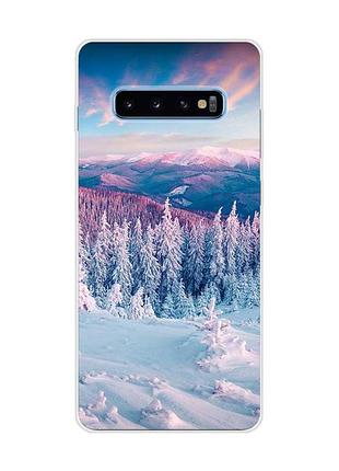 Чехол на samsung galaxy s10 plus :: зимние горы (принт 163)