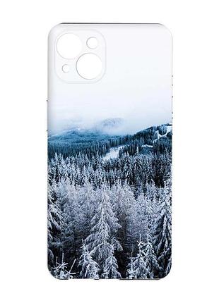 Чехол с защитой камер на iphone 15 plus :: зимний лес (принт 164)