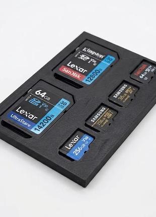Органайзер для карт пам'яті 2 sd та 4 micro sd чорний 5.8х8.3 см