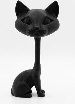 Декоративная фигурка "котик", пластиковая, черная, 2.3х3.8х7.5 см