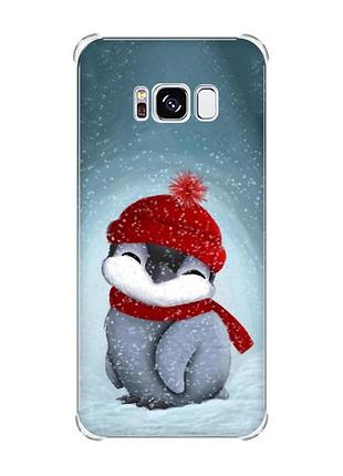 Чехол с утолщёнными углами на samsung galaxy s8 пингвинёнок (принт 157)