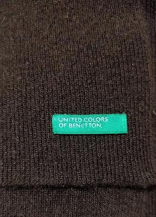 Итальянский шерстяной шарф benetton в коричневом цвете 180×25см