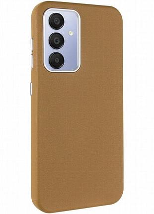 Кожаный чехол leather case metal buttons для samsung galaxy s23 fe brown