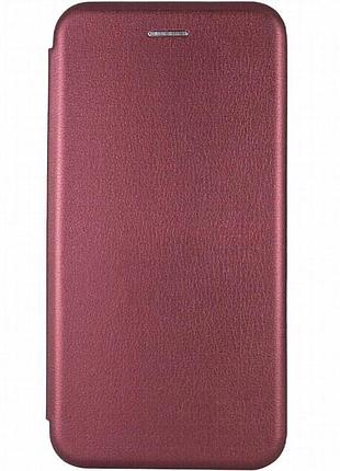 Кожаный чехол-книжка classy для motorola edge 50 neo бордовый