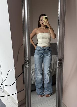 Джинси жіночі zara wide leg сині