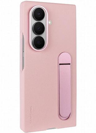 Кожаный чехол leather case (aaa) with stand для samsung galaxy z fold7 pink