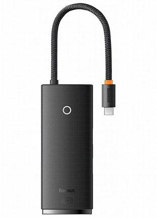 Переходник hub baseus lite series 6in1 (type-c to hdmi + 2xusb 3.0 + pd+sd/tf) (wkqx05) black