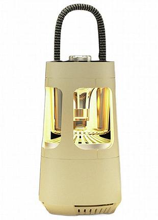 Кемпинговый фонарь аккумуляторный qd08 2in1 + bluetooth колонка biege