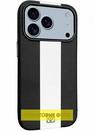 Кожаный чехол rally with magnetic fit для apple iphone 17 air (6.5") black / white