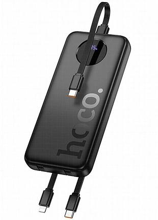 Портативное зу power bank hoco j132 sabio 22.5w+pd20w with 3 cables 10000 mah black