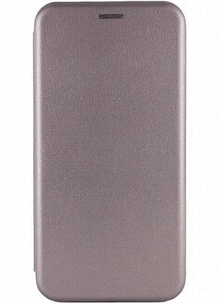 Кожаный чехол-книжка classy для motorola moto e40 серый