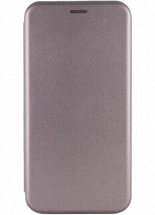 Кожаный чехол-книжка classy для motorola moto g14 серый