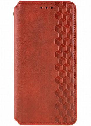 Кожаный чехол-книжка getman cubic (pu) для samsung galaxy s24+ красный